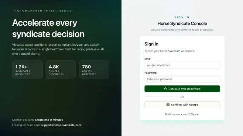 Horse Racing Syndicate: 40% Increase in Operational Speed project preview